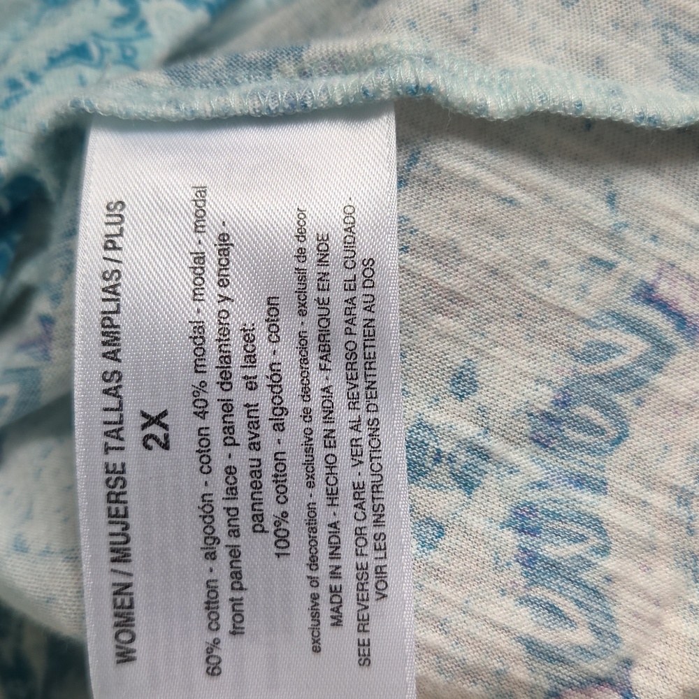 Vintage America Embellished Blue Cotton Blend Tunic Top Size 2X - Picture 5 of 12